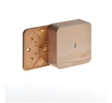 Коробка распределительная для о/п, 79х79х32мм (2 клемника,сосна на светлой основе)  65004-27М  Рувинил