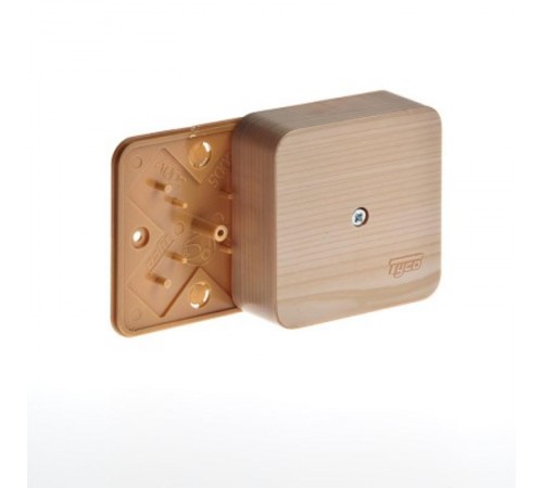 Коробка распределительная для о/п, 79х79х32мм (2 клемника,сосна на светлой основе)  65004-27М  Рувинил