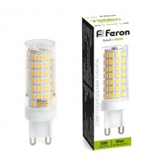 Лампа светодиодная, (9W) 230V G9 4000K JCD, LB-434  38147  FERON