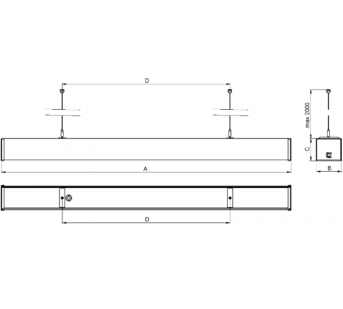 Светильник светодиодный LINER 100/P (1800) 840 WH up/down  1473002000  Световые Технологии