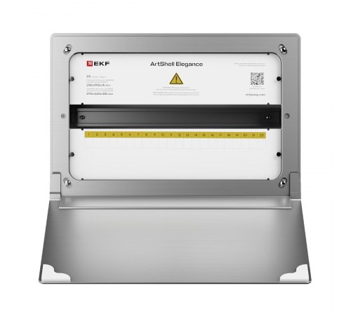 Корпус ArtShell Elegance встраиваемый силовой 22 модуля, серебряная металлическая дверь  artshell-e-22p-sm EKF