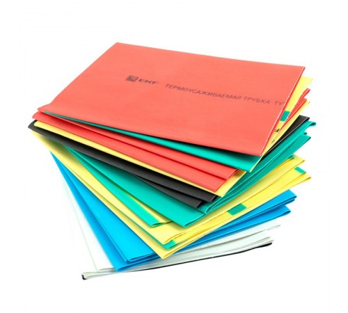 Термоусаживаемая трубка ТУТ нг 50/25 набор:7 цветов по 3шт. 100мм. EKF PROxima  tut-n-50  EKF