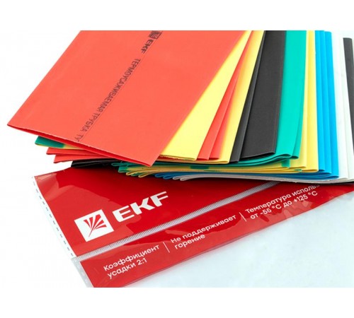 Термоусаживаемая трубка ТУТ нг 50/25 набор:7 цветов по 3шт. 100мм. EKF PROxima  tut-n-50  EKF