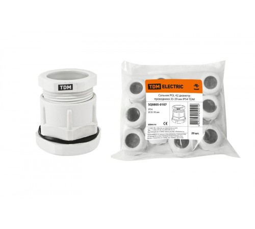 Сальник PGL 42 диаметр проводника 35-39 мм IP54  SQ0805-0107  TDM