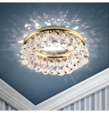 Светильник точечный встраиваемый под лампу DK16 50Вт MR16 GU5.3 золото/прозрачный  C0043749  ЭРА