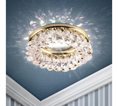 Светильник точечный встраиваемый под лампу DK16 50Вт MR16 GU5.3 золото/прозрачный  C0043749  ЭРА