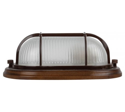 Светильник пылевлагозащищен. под лампу для ЖКХ НБО 04-60-022 с решеткой КАНТРИ (дерево), 60Вт, Е27, 220В, IP54, УХЛ4 основание сталь  Б0048418  ЭРА