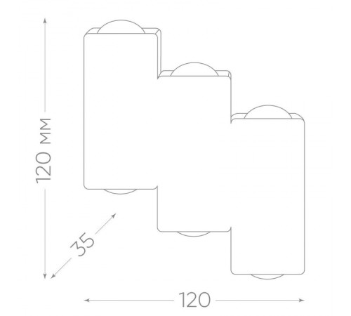Светодиодный светильник аритектурный 6*1W, 600Lm, 4000K, черный DH110  11704  FERON