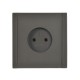 FORTE&PIANO Розетка без заземления, со шторками в/к 10А FP317 серый  FP-R13-10-K03  IEK