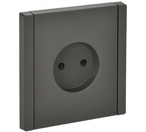 FORTE&PIANO Розетка без заземления, со шторками в/к 10А FP317 серый  FP-R13-10-K03  IEK