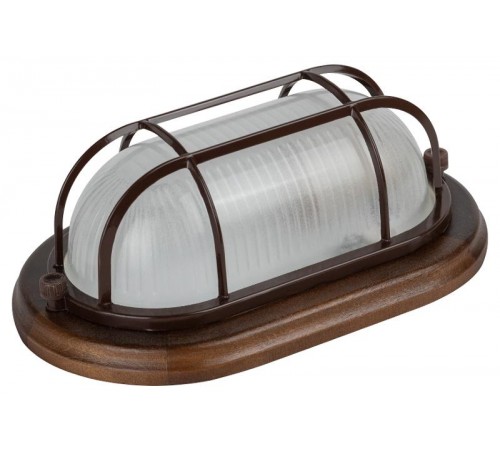 Светильник пылевлагозащищен. под лампу для ЖКХ НБО 04-60-022 с решеткой КАНТРИ (дерево), 60Вт, Е27, 220В, IP54, УХЛ4 основание сталь  Б0048418  ЭРА