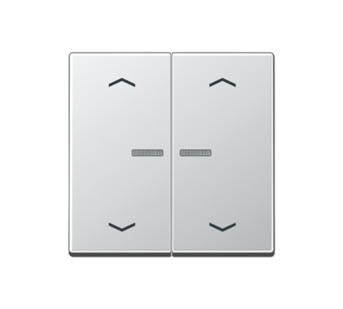 Клавиша для KNX кнопки, 2 группы, с окошком, символы стрелки; дюропласт; алюминий  A102KO5PAL  Jung