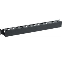 Кабельный органайзер с крышкой 19" 1U, черный  CO05-1MCM  ITK