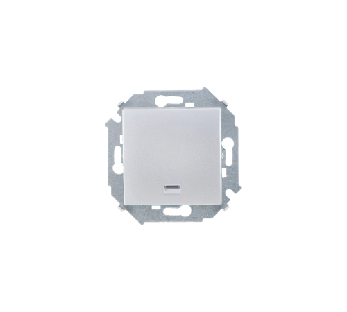 Simon 15 Алюминий Выключатель 1-кл с подсветкой, 16А 250В, винт. зажим  1591104-033  Simon