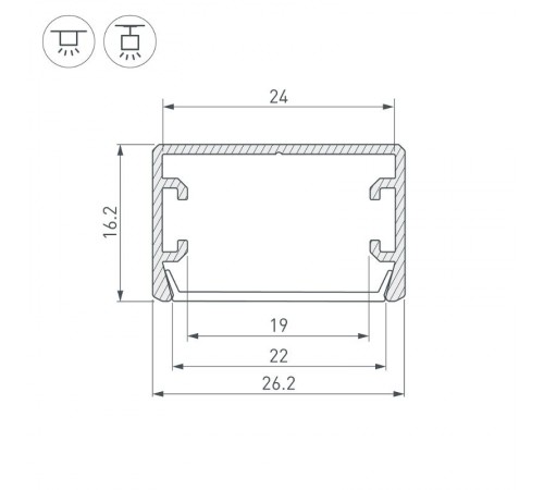 Профиль PLS-LOCK-H16-SMT-2000 ANOD (arlight, Алюминий)  033224  Arlight