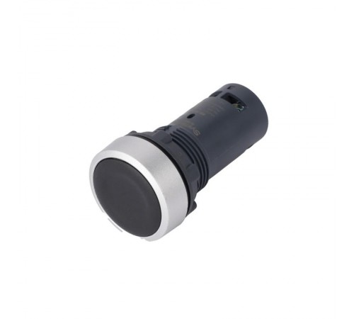 Кнопка SB7 моноблочная 22мм черная с возвратом, металл, 2НО, IP65  SB7EA23  SE