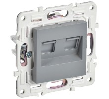 SKANDY Розетка компьютерная двойная RJ45 кат.6 SK-K04Gr серый  SK-K20-2-K03  IEK
