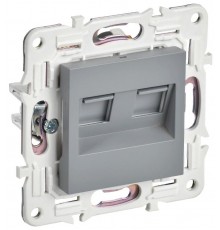 SKANDY Розетка компьютерная двойная RJ45 кат.5E SK-K03Gr серый  SK-K20-1-K03  IEK