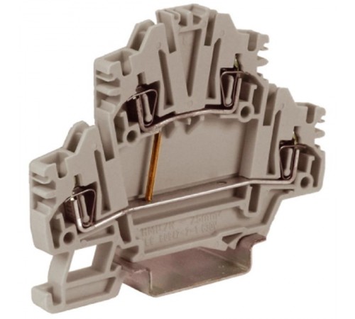 HMD.2N/CIGR, 2-х уровневый проходной зажим, серый, 2,5 кв.мм с постоянной перемычкой  ZHD450GR  DKC