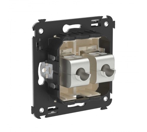 Компьютерная розетка RJ-45 без шторки в стену, кат.5e двойная экранированная, "Avanti", "Ванильная дымка"  4405764  DKC