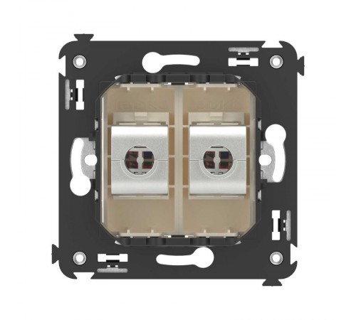 Компьютерная розетка RJ-45 без шторки в стену, кат.5e двойная экранированная, "Avanti", "Ванильная дымка"  4405764  DKC