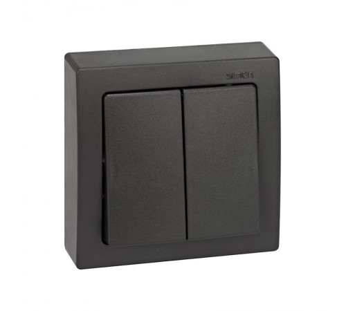 Simon 73 Клавиша (2шт) для выключателя двухклавишного, S73 Loft, графит  73026-62  Simon