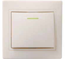 КВАРТА Кремовый Выключатель 1-клавишный с индикацией 10А ВС10-1-1-ККм  EVK11-K33-10-DM  GENERICA