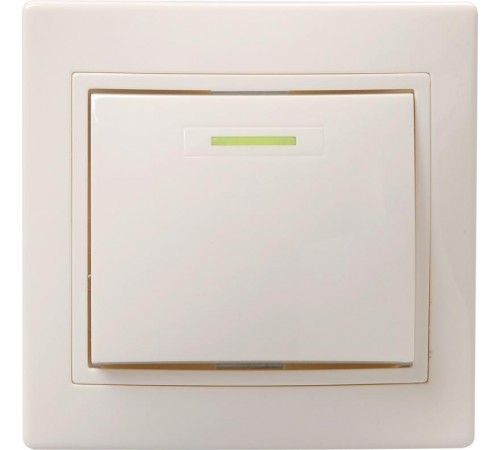 КВАРТА Кремовый Выключатель 1-клавишный с индикацией 10А ВС10-1-1-ККм  EVK11-K33-10-DM  GENERICA