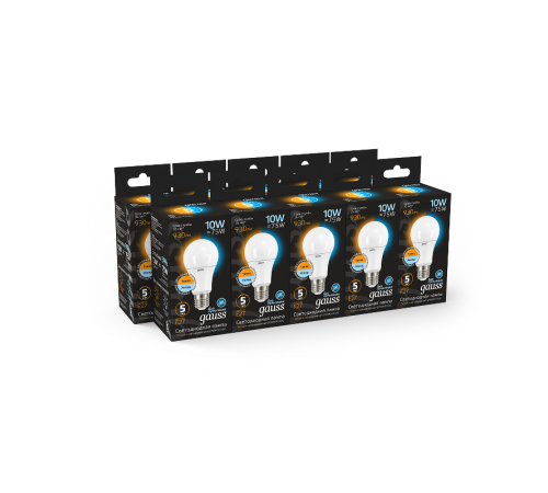 Лампа светодиодная LED 10Вт E27 220В 2700К/4100К СТС A60  102502110-T  Gauss