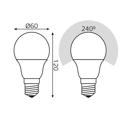 Лампа светодиодная LED 10Вт E27 220В 2700К/4100К СТС A60  102502110-T  Gauss