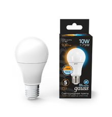 Лампа светодиодная LED 10Вт E27 220В 2700К/4100К СТС A60  102502110-T  Gauss