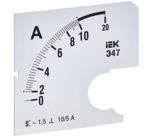 Шкала смен. для амперметра Э47 10/5А-1,5 72х72мм  IPA10D-SC-0010  IEK
