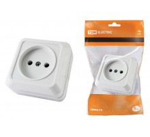 Розетка 2П открытой установки IP20 10А, белая "Ладога"   SQ1801-0013  TDM