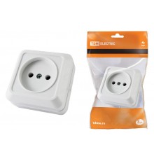 Розетка 2П открытой установки IP20 10А, белая "Ладога"   SQ1801-0013  TDM