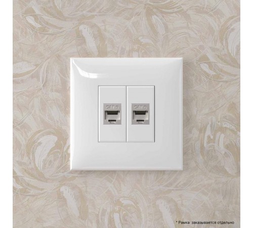 Компьютерная розетка RJ-45 без шторки в стену, кат.6 двойная экранированная, "Avanti", "Белое облако"  4400794  DKC