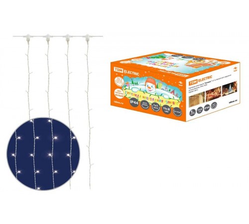 Гирлянда новогодняя "Занавес" 1х1 м, белый свет, наружное использование, IP44,  SQ0361-0012  TDM ELECTRIC