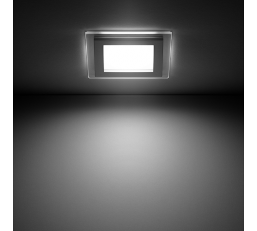 Светильник светодиодный встраиваемый квадратный с декоративным стеклом 6W 4000K 1/40  948111206  Gauss