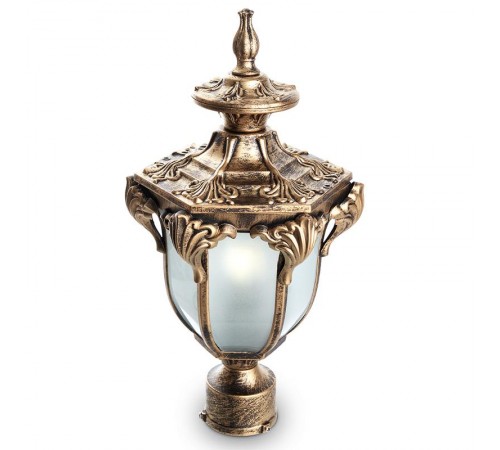 Светильник садово-парковый PL4045 60W 230V E27 200*175*370мм черное золото (на столб) 60мм  11425  FERON