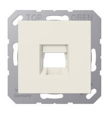 Kрышка для 1-го разъема; без видимого винта; подпружиненная шторка; термопласт; слоновая кость  A1569-15WE  Jung