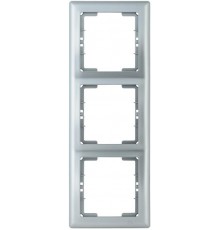 BOLERO серебряный Рамка 3-местная вертикальная РB-3-БС EMB31-K23  IEK