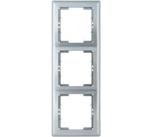 BOLERO серебряный Рамка 3-местная вертикальная РB-3-БС EMB31-K23  IEK