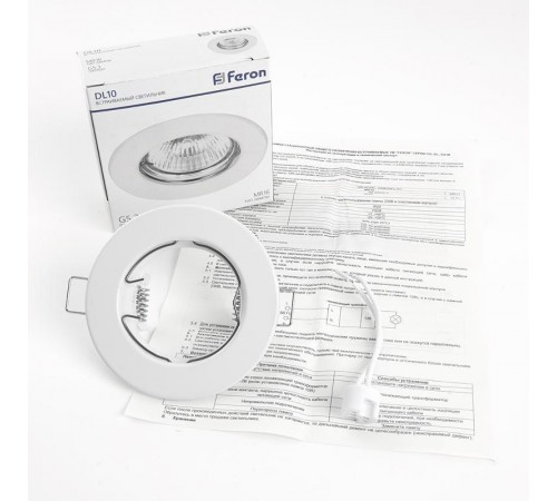 Светильник встраиваемый DL10 потолочный MR16 G5.3 белый  15109  Feron