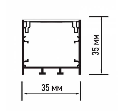 Профиль  PAL 3535-AL (комплект) накладной 2м анод.  .5049925  Jazzway