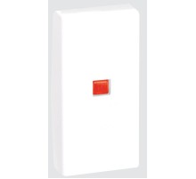 Simon Connect Клавиша узкая с красн.окошком для прох.выкл. с подсв. К302, 1/2 К45, алюминий  K115-8  Simon