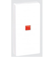 Simon Connect Клавиша узкая с красн.окошком для прох.выкл. с подсв. К302, 1/2 К45, алюминий  K115-8  Simon