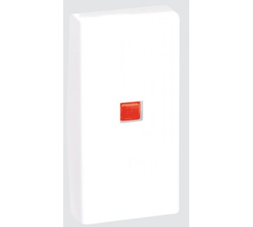 Simon Connect Клавиша узкая с красн.окошком для прох.выкл. с подсв. К302, 1/2 К45, алюминий  K115-8  Simon