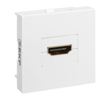 Розетка HDMI, 2 модуля, 1 гнездо, без индикатора, белая E2MR-21HDMI-10EKF