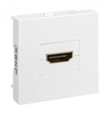 Розетка HDMI, 2 модуля, 1 гнездо, без индикатора, белая E2MR-21HDMI-10EKF