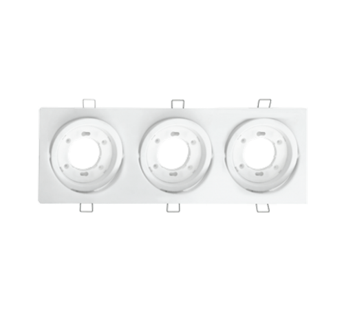 Светильник встраиваемый GX53R-3ST-W металл под лампу GX53 230В поворотный тройной белый  4690612021577  IN HOME