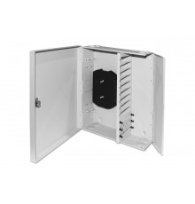 Бокс оптич.FO-WBX-12xSLT-W140H42-96UN-GY унив.наст.,от8до96п.(SC,duplexLC,ST,FC),со сплайс пласт.,без пиг.и прох.ад.,сер.  250445  Hyperline